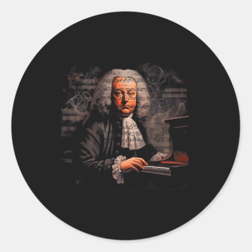 Johann Sebastian Bach Music Composer Piano Classic Round Sticker
