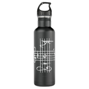 Johann Sebastian Bach Musical Signature Notation Stainless Steel Water Bottle