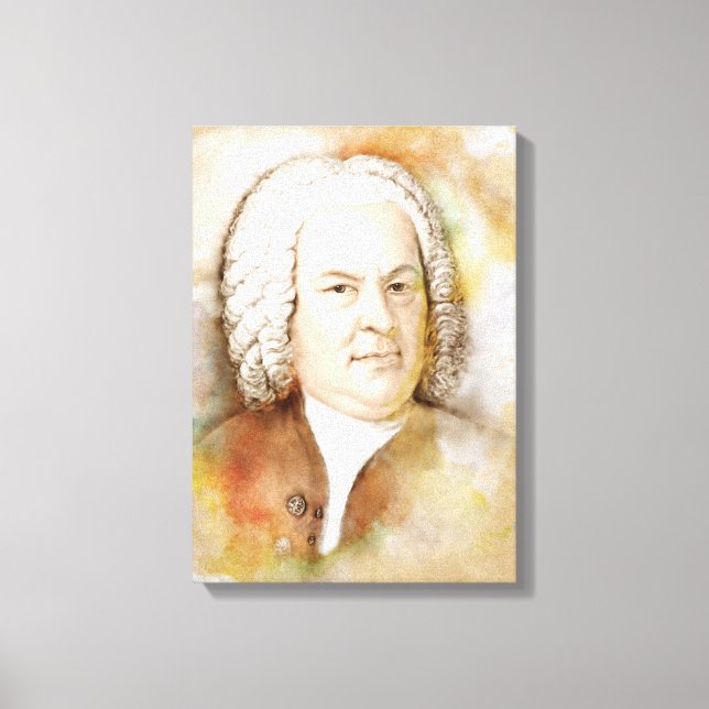 Johann Sebastian Bach on Canvas - Watercolor-Style (Front)