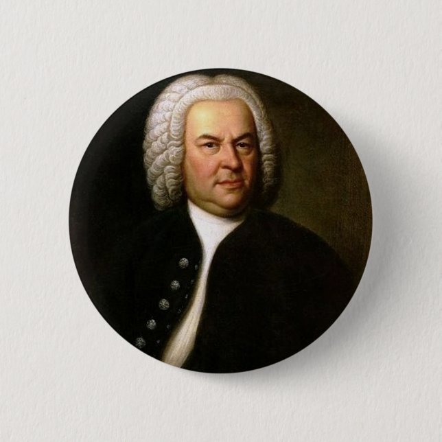 Johann Sebastian Bach Pinback Button (Front)