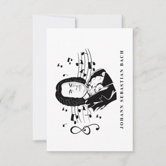 Johann Sebastian Bach Portrait and Bust with Notes (Front)