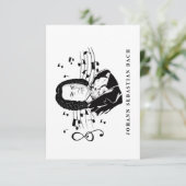Johann Sebastian Bach Portrait and Bust with Notes (Standing Front)