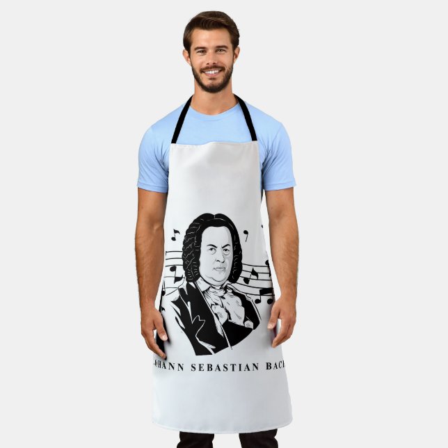 Johann Sebastian Bach Portrait and Bust with Notes Apron (Worn)