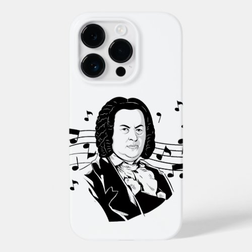 Johann Sebastian Bach Portrait and Bust with Notes Case_Mate iPhone 14 Pro Case