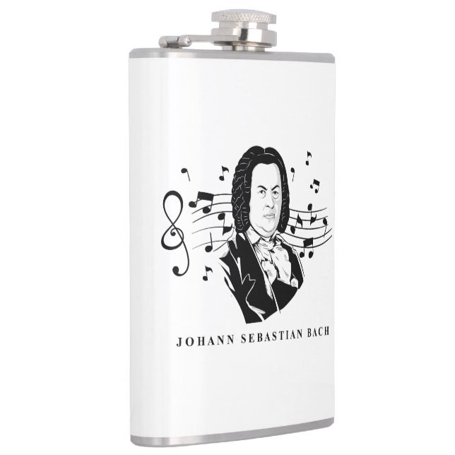 Johann Sebastian Bach Portrait and Bust with Notes Flask (Right)