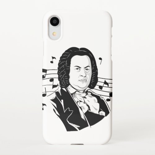 Johann Sebastian Bach Portrait and Bust with Notes iPhone XR Case