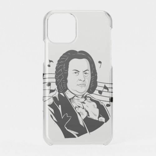 Johann Sebastian Bach Portrait and Bust with Notes iPhone 11 Pro Case