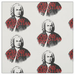 Johann Sebastian Bach portrait and red letters Fabric