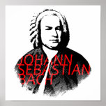Johann Sebastian Bach Portrait And Red Letters Poster at Zazzle
