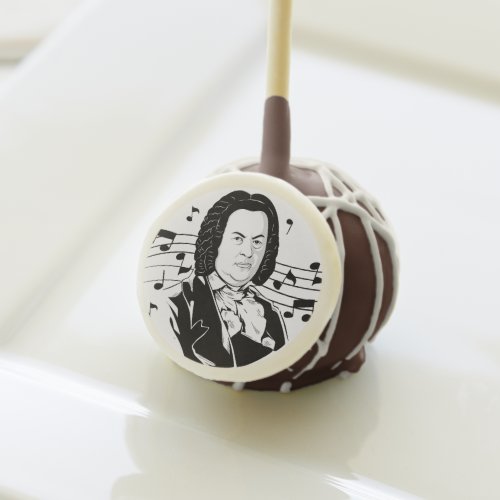Johann Sebastian Bach Portrait  Bust with Notes Cake Pops