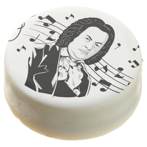 Johann Sebastian Bach Portrait  Bust with Notes Chocolate Covered Oreo