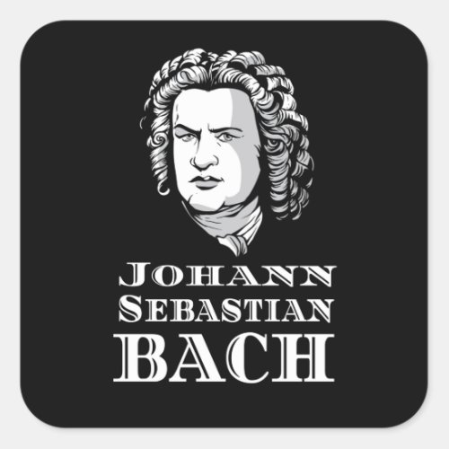 Johann Sebastian Bach Portrait Square Sticker