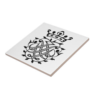 Johann Sebastian Bach Seal Crest Monogram Insignia Ceramic Tile