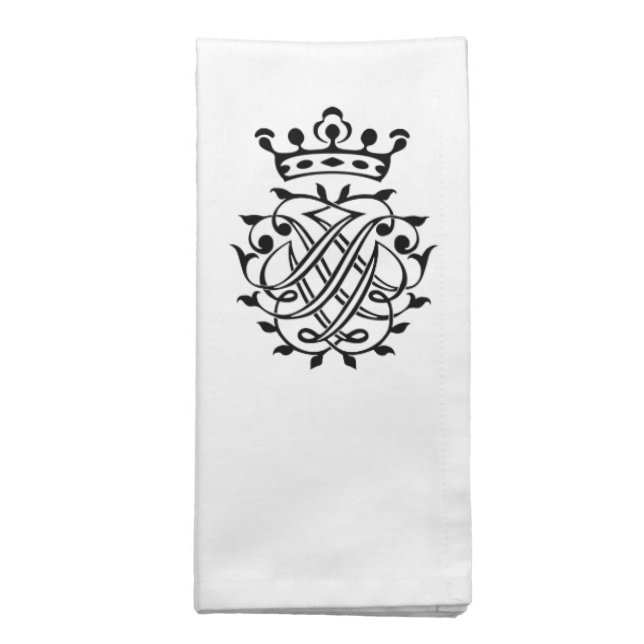 Johann Sebastian Bach Seal Crest Monogram Insignia Cloth Napkin (Folded)