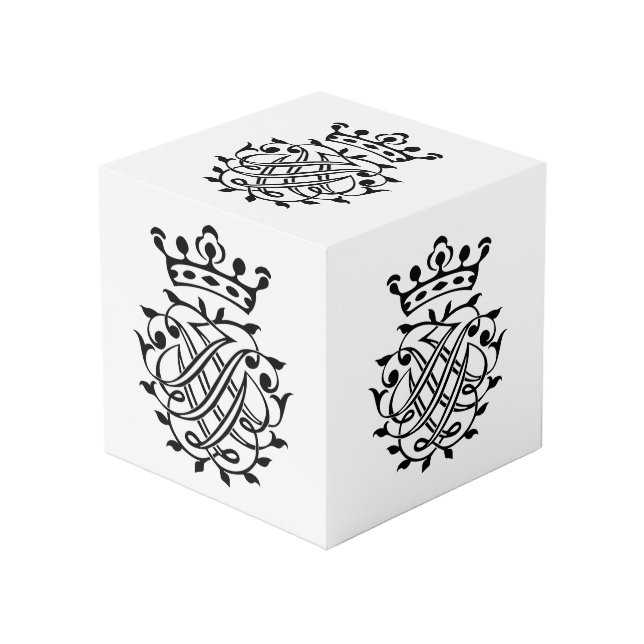 Johann Sebastian Bach Seal Crest Monogram Insignia Cube (Front Angled)