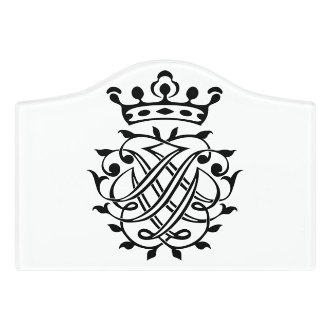 Johann Sebastian Bach Seal Crest Monogram Insignia Door Sign (Small Crest Front)