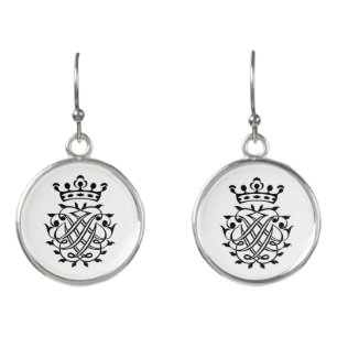 Johann Sebastian Bach Seal Crest Monogram Insignia Earrings