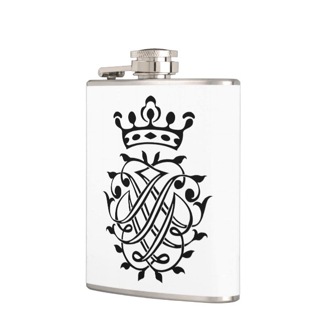Johann Sebastian Bach Seal Crest Monogram Insignia Flask (Left)