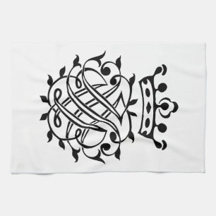 Johann Sebastian Bach Seal Crest Monogram Insignia Kitchen Towel