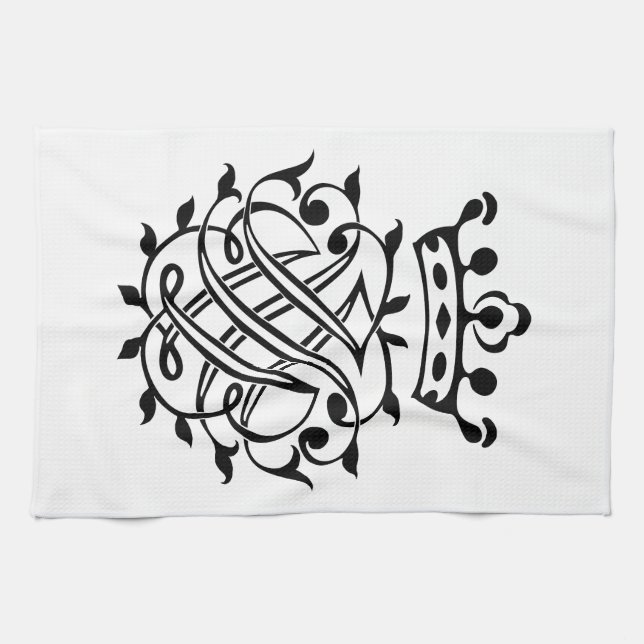 Johann Sebastian Bach Seal Crest Monogram Insignia Kitchen Towel (Horizontal)