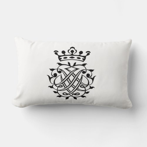 Johann Sebastian Bach Seal Crest Monogram Insignia Lumbar Pillow