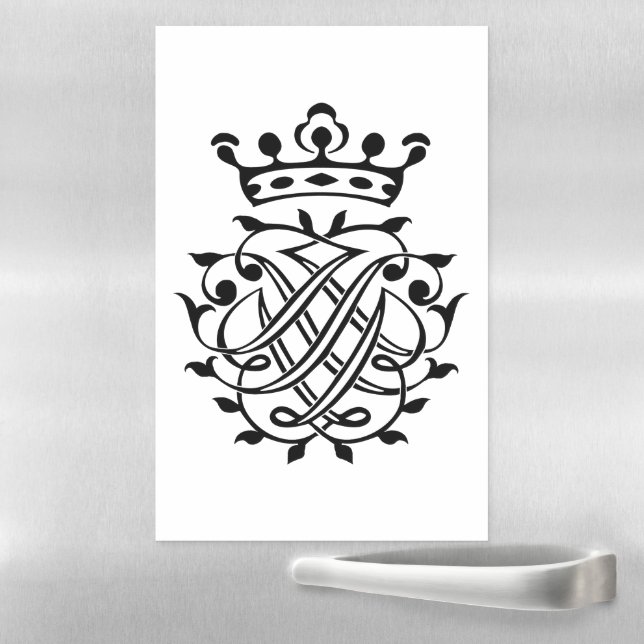Johann Sebastian Bach Seal Crest Monogram Insignia Magnetic Dry Erase Sheet (In Situ)