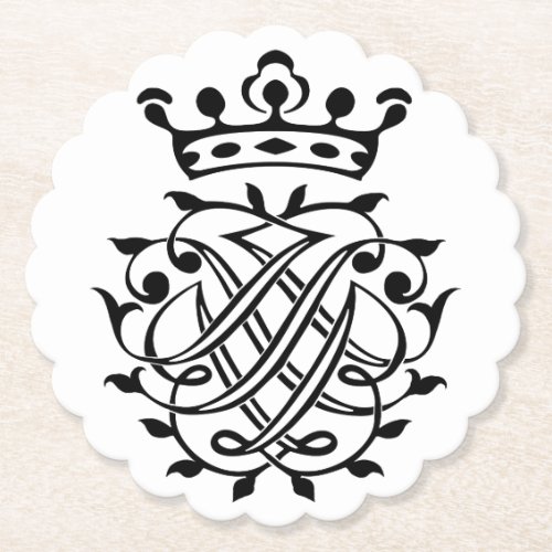 Johann Sebastian Bach Seal Crest Monogram Insignia Paper Coaster