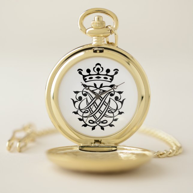 Johann Sebastian Bach Seal Crest Monogram Insignia Pocket Watch (Inside)
