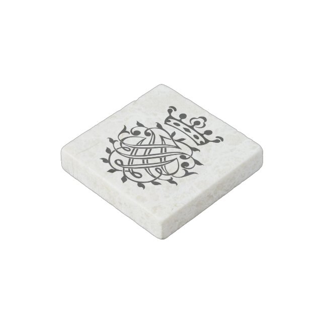 Johann Sebastian Bach Seal Crest Monogram Insignia Stone Magnet (Angled)