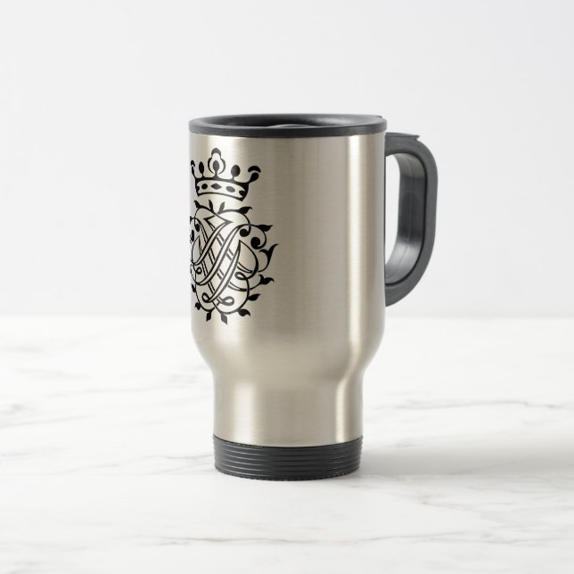 Johann Sebastian Bach Seal Crest Monogram Insignia Travel Mug (Front Right)