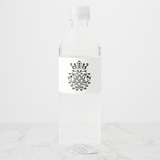 Johann Sebastian Bach Seal Crest Monogram Insignia Water Bottle Label