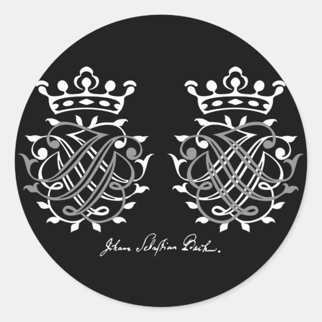 Johann Sebastian Bach Siegel Classic Round Sticker (Front)