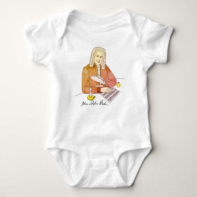 Johann Sebastian Bach Signed Baby Bodysuit (Front)