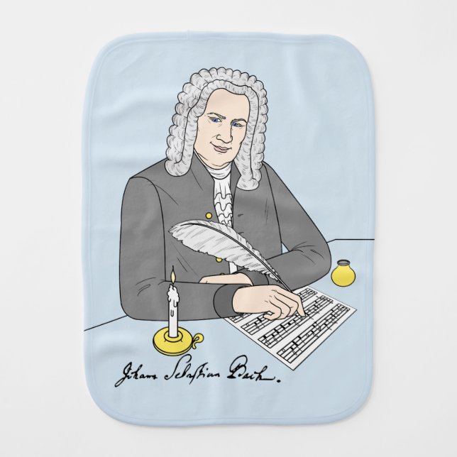 Johann Sebastian Bach Signed Baby Burp Cloth (Front)