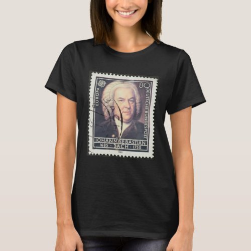 Johann Sebastian Bach Vintage Postal Stamp T_Shirt