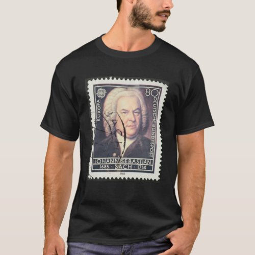 Johann Sebastian Bach Vintage Postal Stamp T_Shirt