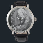 Johann Sebatian Bach Watch<br><div class="desc">Johann Sebastian Bach Watch. Leather Band. Customizable.</div>