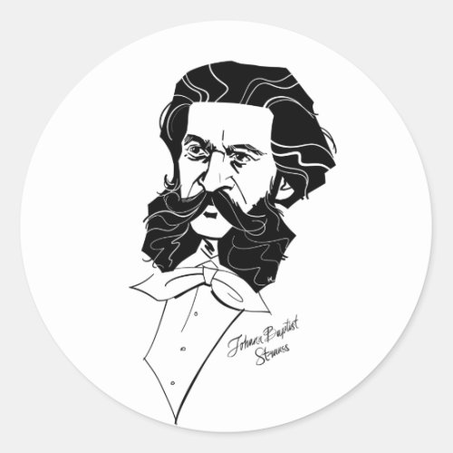 Johann Strauss Jr Classic Round Sticker