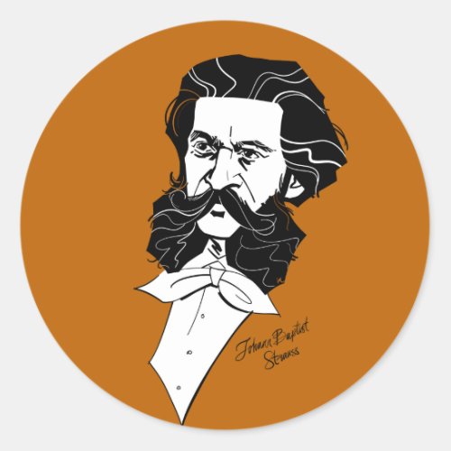 Johann Strauss Jr Classic Round Sticker