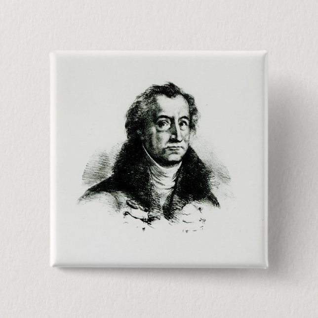 Johann Wolfgang Goethe  engraved by Delacroix Pinback Button (Front)