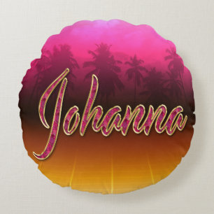 Johanna First Name Golden pink cushion