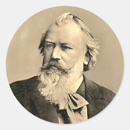 Johannes Brahms 1889 Classic Round Sticker