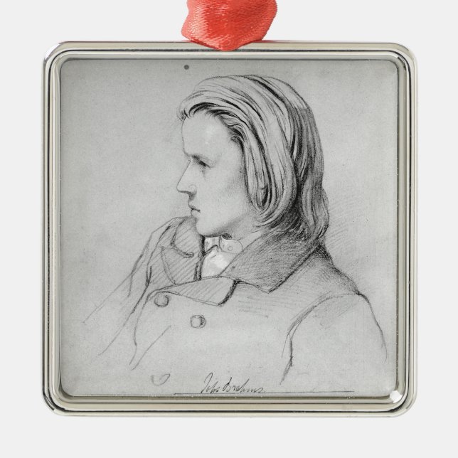 Johannes Brahms  aged twenty, 1853 Metal Ornament (Front)