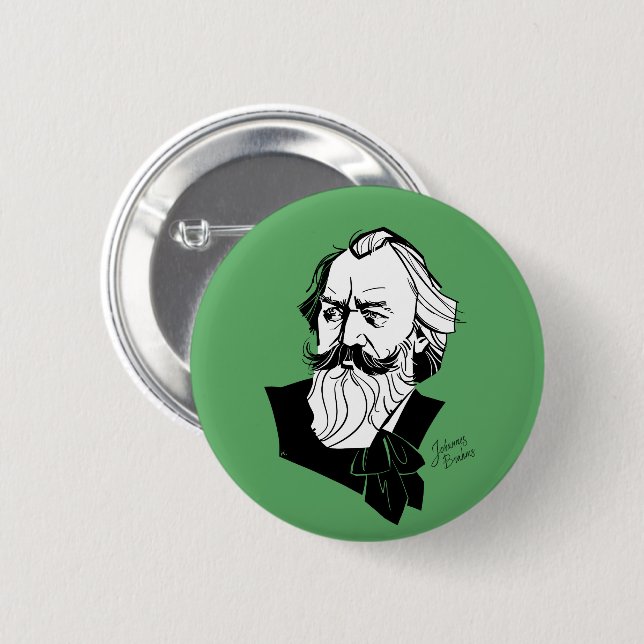 Johannes Brahms Button (Front & Back)