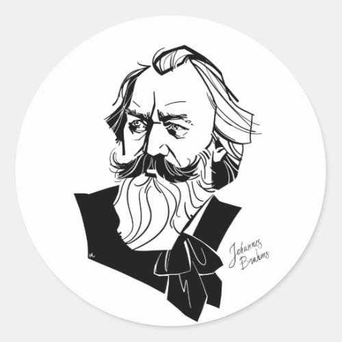 Johannes Brahms Classic Round Sticker