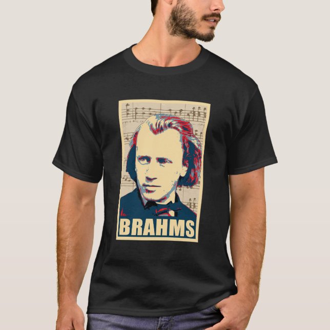 Johannes Brahms Musical Notes T-Shirt (Front)