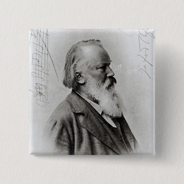 Johannes Brahms Pinback Button (Front)