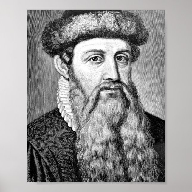 Johannes Gutenberg Portrait Poster (Front)