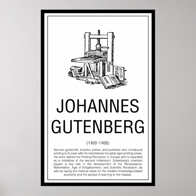 Johannes Gutenberg Poster (Front)