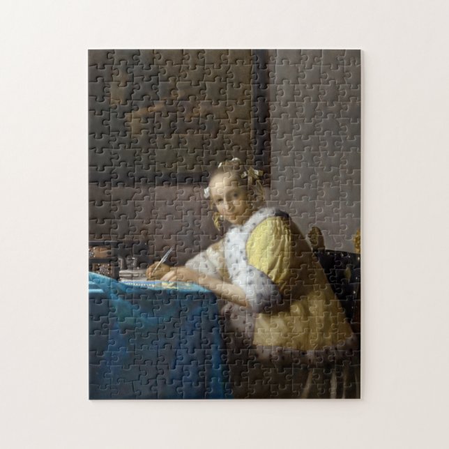 Johannes Vermeer - A Lady writing a Letter Jigsaw Puzzle (Vertical)